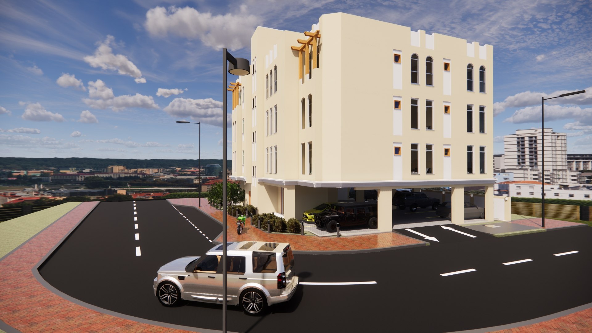 3D Residential Building G Plus 3 With Ground Parking - TurboSquid 1851057