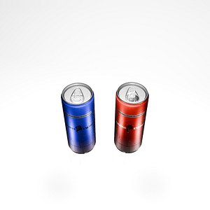 Energy Drink Can with Water Droplets 3D Model