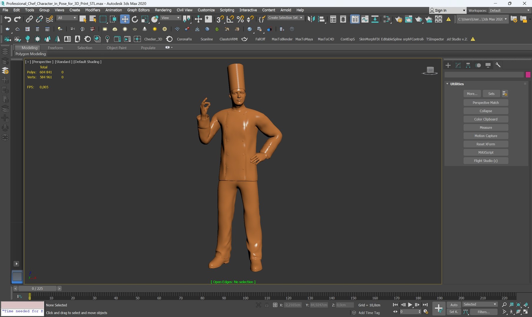 3D Professional Chef Character In Pose For 3D Print - TurboSquid 2362545