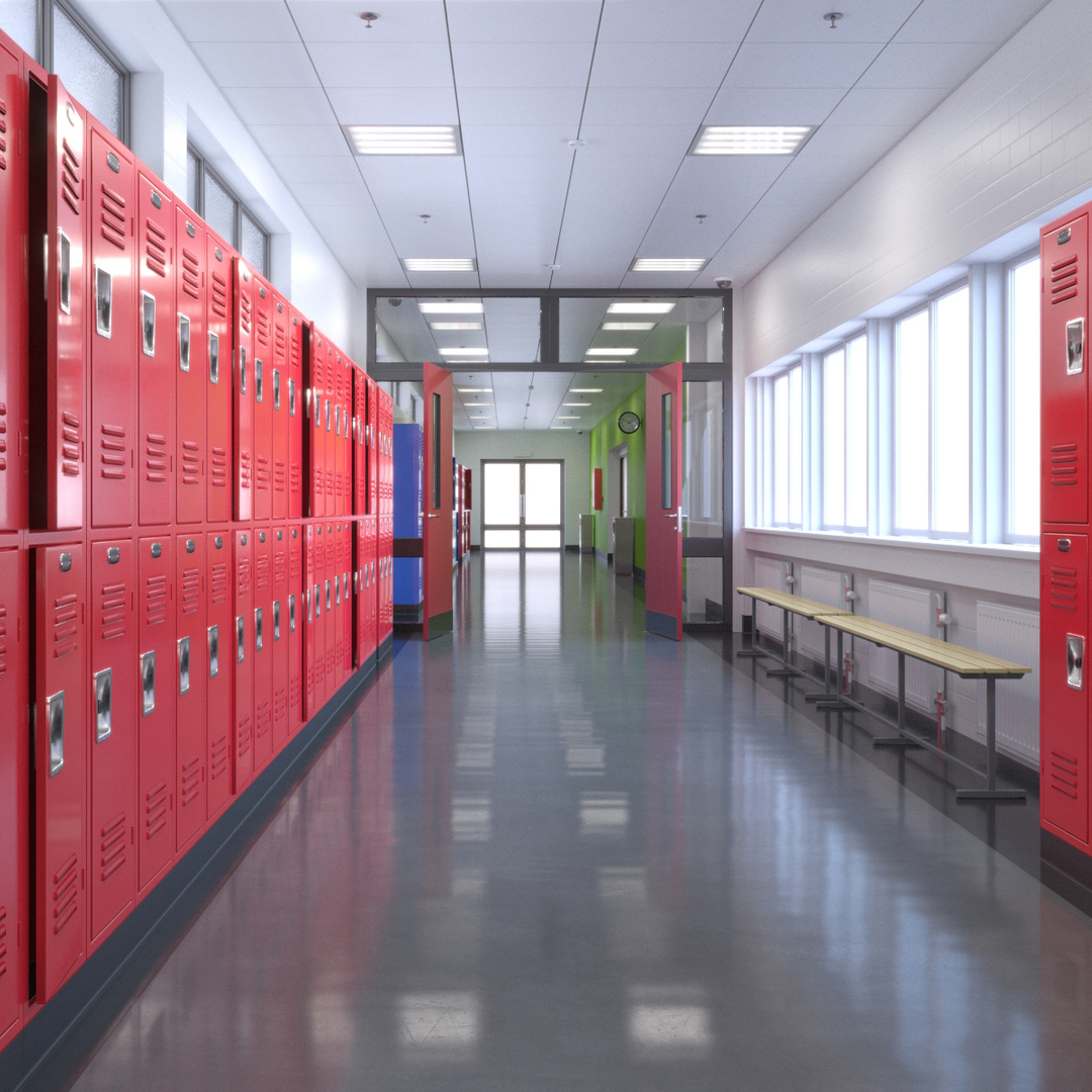 Realistic school hallway 3D model - TurboSquid 1459156