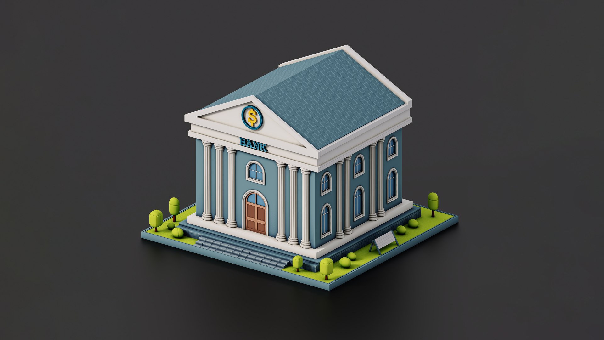 Stylized Bank 3D Model - TurboSquid 2408919