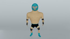 Cartoon Wrestling Character 01 Rigged Low-poly 3D model 3D model