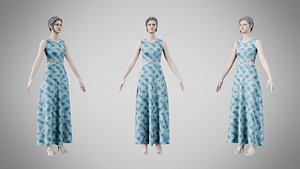 3D Dress 31 Crystalline Drift Brocade