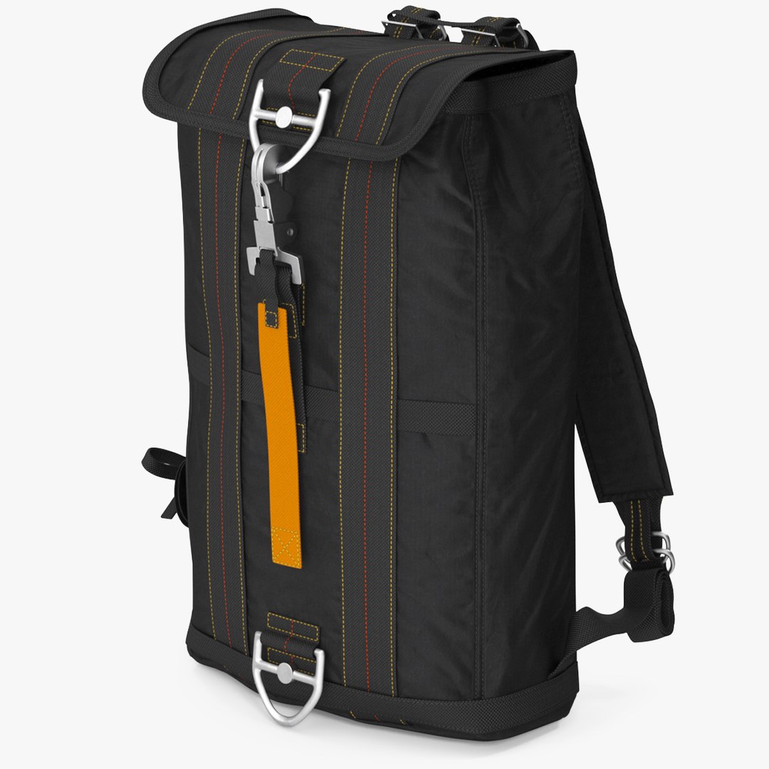 Parachute Pack Travel Backpack Black 3D model - TurboSquid 2084354