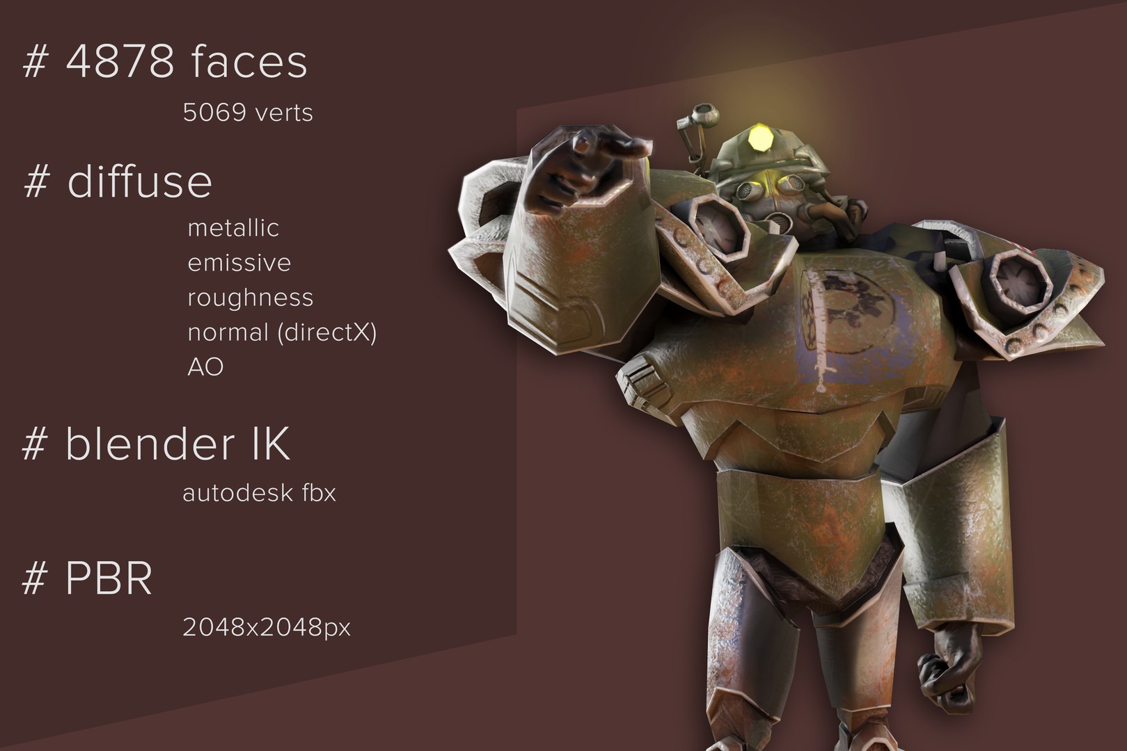 T51 Power Armor Paladin Stylized 3D Model TurboSquid 1814249   Renderpreview 