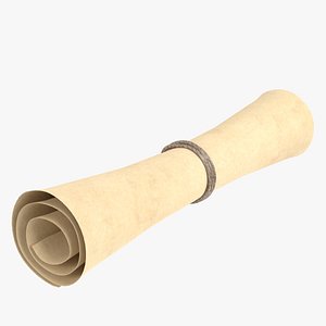 Rolled up paper scroll model