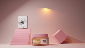 3D cosmetic product cream box