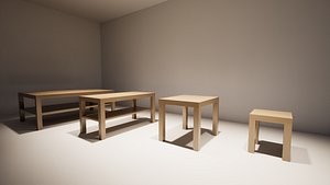 Scandinavian Coffee Table 3D model