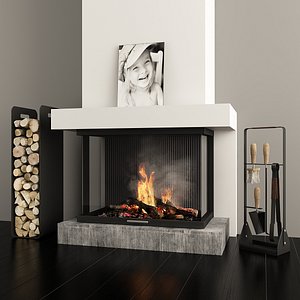 3D gas fireplace