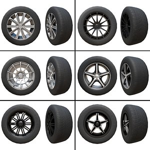 Pack of Tyres and Alloys (6 Alloy Wheels + 5 Tyre Textures)