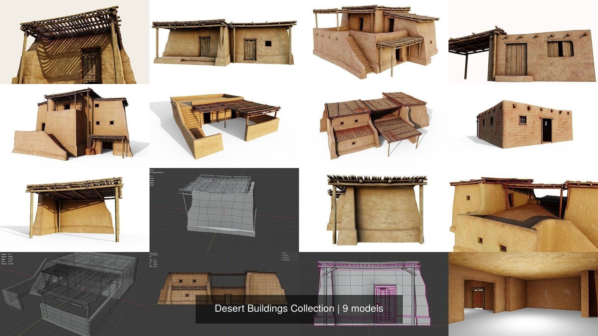 Desert Buildings Collection model https://p.turbosquid.com/ts-thumb/aS/PxNcih/YX/desertbuildingscollection3dmodelobjfbxblenddaeunitypackageuasset1/jpg/1641298495/1920x1080/fit_q87/b993c6db758faa8906d4dd9a351ca33ee27f22e2/desertbuildingscollection3dmodelobjfbxblenddaeunitypackageuasset1.jpg