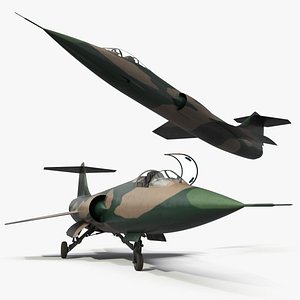 Supersonic Recon Jet Camouflage Edition Rigged for Cinema 4D 3D model