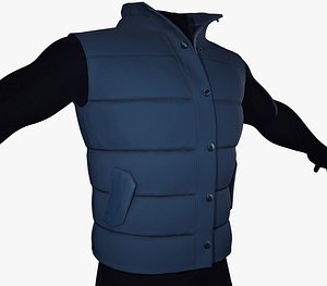 blue puffer vest 3D model