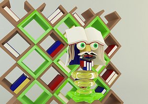 metaverse librarian Low-poly model