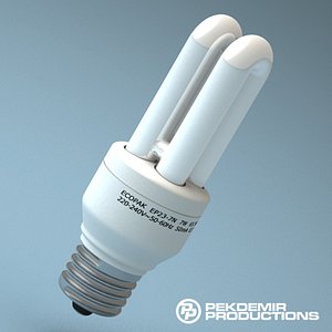 fluorescent light bulb e27 3d obj