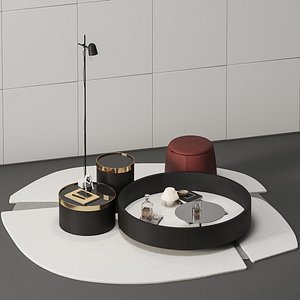 3D Set of furniture for the living room coffee table 01