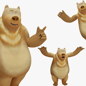 3D Cartoon Style Brown Bear model