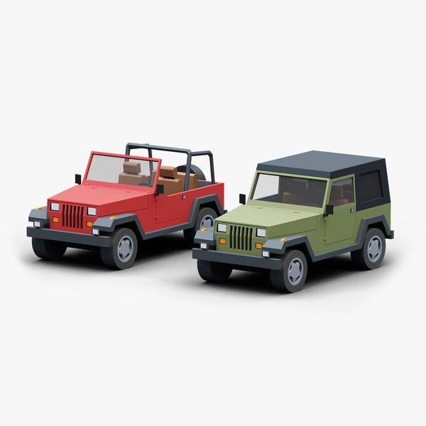 3D Stylized Cartoon American SUV 4x4