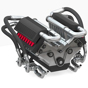 V16 Engine without Interior Parts