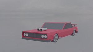 Low Poly Muscle Car 3D model