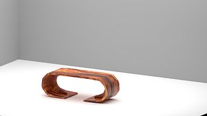 Curved Wooden Coffee Table