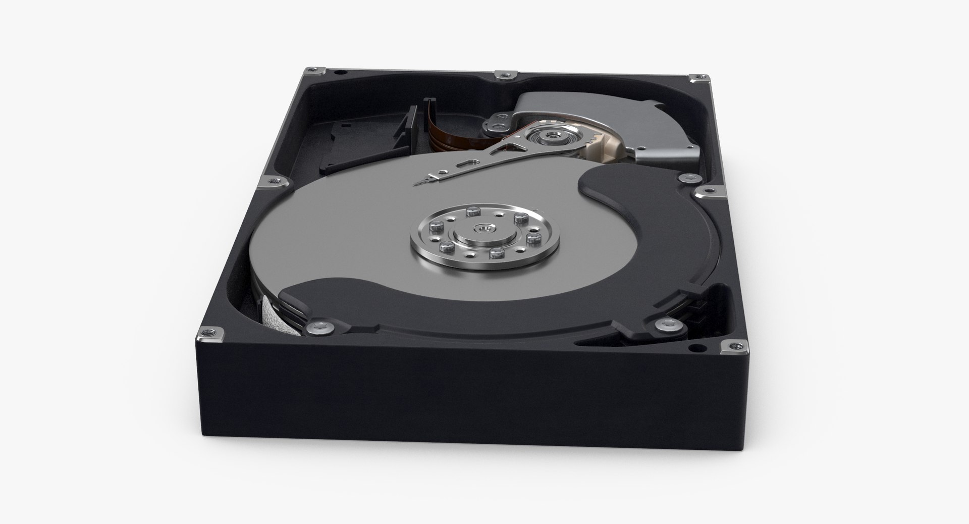 Computer Hard Drive Open 3d Model