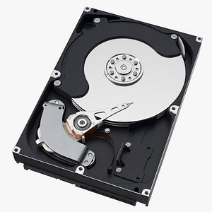 computer hard drive open 3d model