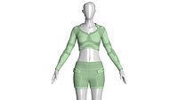 Girls Crop Top With Shorts-Outfit V2