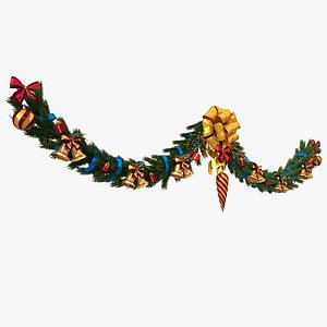 3d model christmas wreath garland