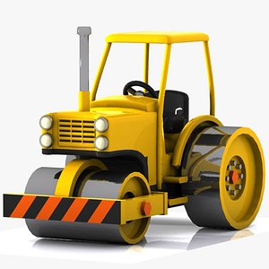 3d toon road roller