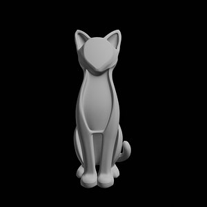 Minimalist Cat Sculpture 3D Print Model Modern Decor