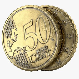 Fifty Euro Cent Lowpoly PBR