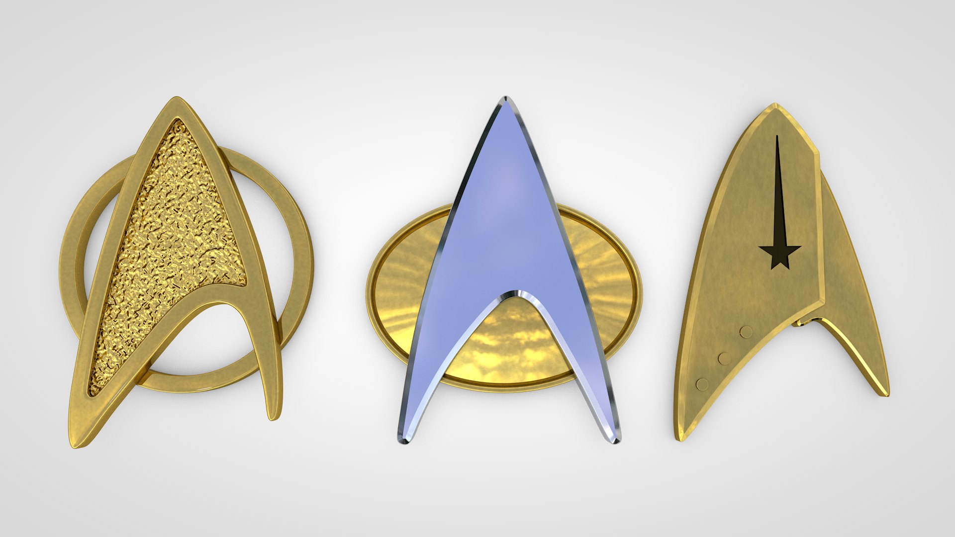 Startrek badges 3D - TurboSquid 1226357