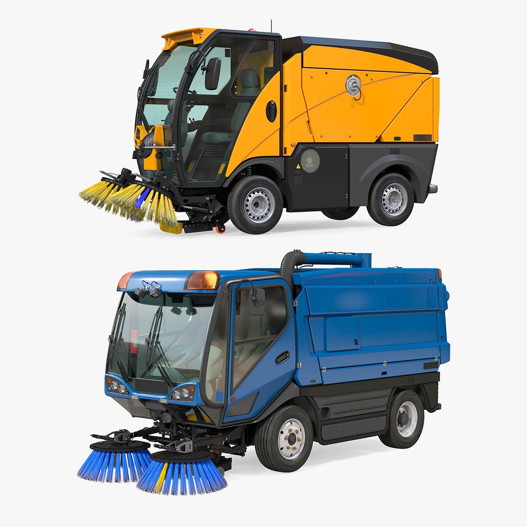Road Sweepers Collection 3D model for architectural visualization, exterior scenes, interior design, real estate presentation, and rendering