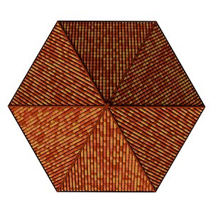 Hexagon roof with clay tile