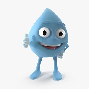 Cartoon Tear-Shaped Character