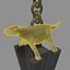 Ancient hanging lamp or latern with a lizard