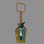 Ancient hanging lamp or latern with a lizard