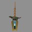 Ancient hanging lamp or latern with a lizard