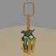 Ancient hanging lamp or latern with a lizard