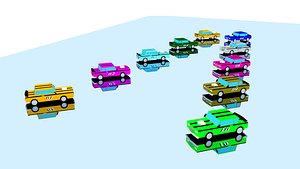 racing cars 10 3D model