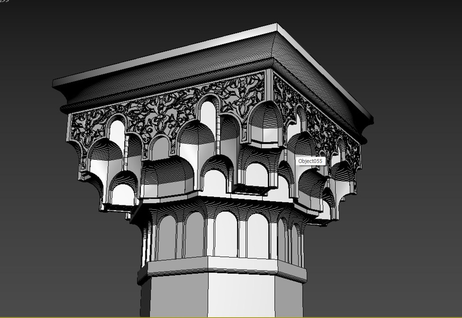 3D model Muqarnas Column Head Moroccan moorish Arabic Style 3D model ...
