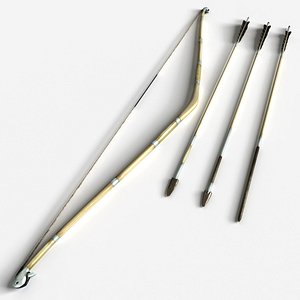 3d assyrian bow arrows assyria model