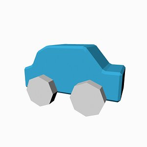 Low Poly Toy Car Children's Toy Hard Edge