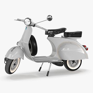 Retro Scooter Vespa 125 Grey Rigged 3D model