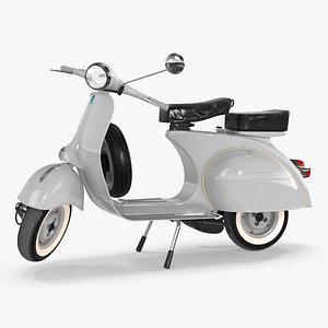 Retro Scooter Vespa 125 Grey Rigged