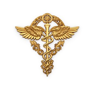 3D Relief Caduceus carved 04