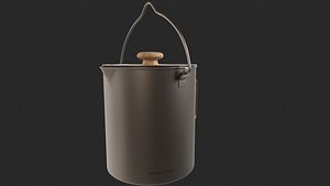 3D Kitchen Steel Pot model