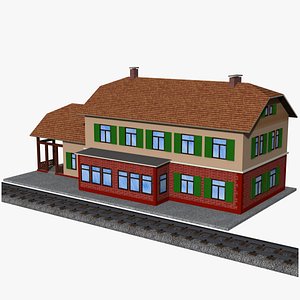 3D railway station building