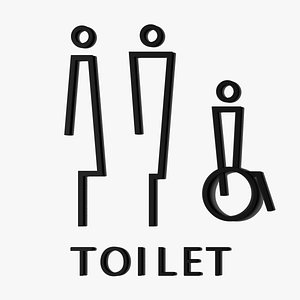 3D Toilet Door Sign